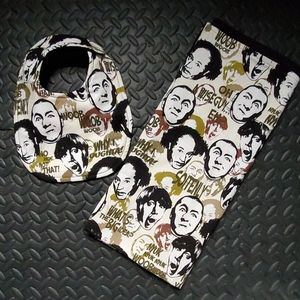 The Three Stooges Baby Bib and Blanket Set